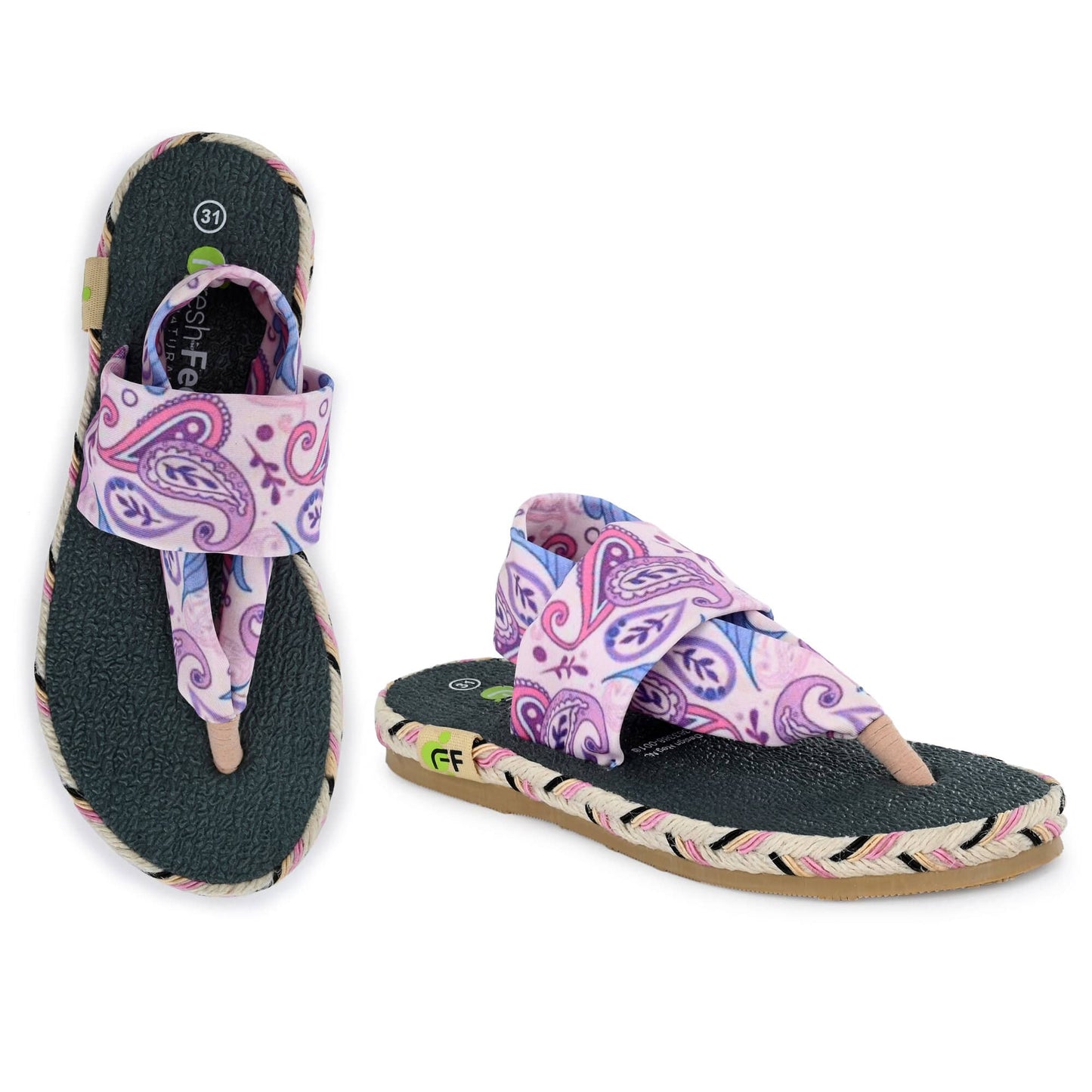 Cinderella Paisley Print Yoga Mat Sandals for Kids
