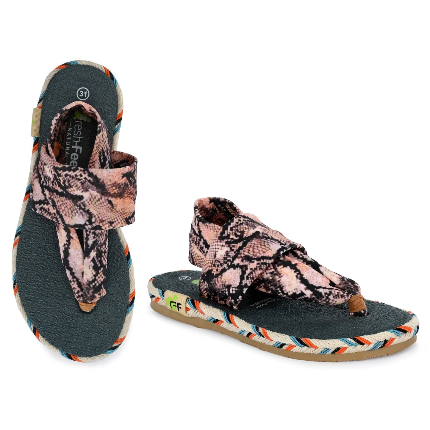 Cinderella Snake Print Yoga Mat Sandals for Kids