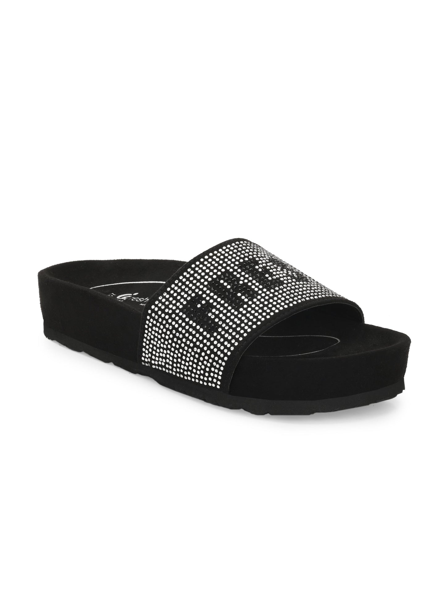 Kate Black/Gold Orthopedic Sliders For Women