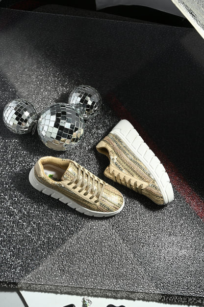 Golden Sequence Customized Ethnic Sneakers