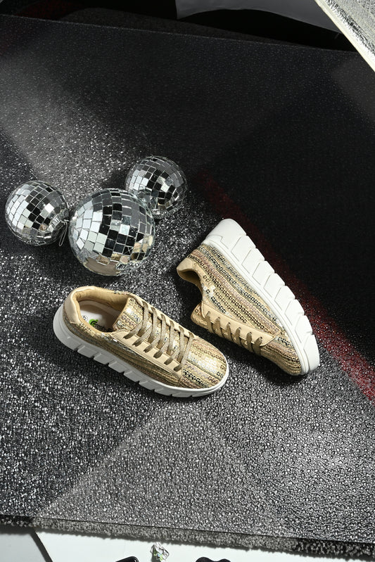 Golden Sequence Customized Ethnic Sneakers