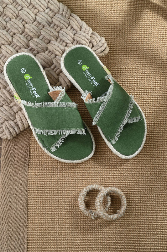 Mithali Parrot Green Yoga Mat Sandals for Women