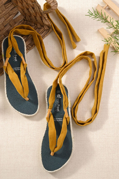 Saina Yellow Yoga Mat Sandals for Women