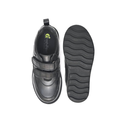 ALBERT Genuine Leather Black Dual Size technology School Shoes - Fresh Feet