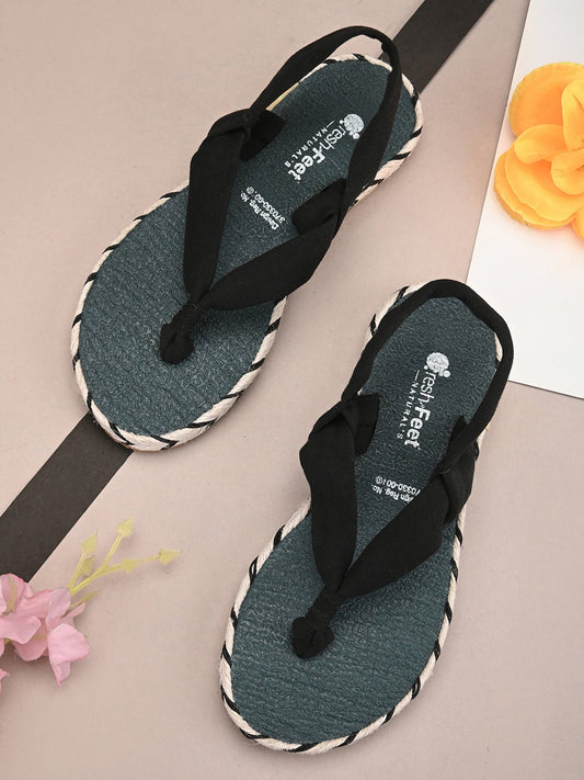 Alexa Black Yoga Mat Sandals for Kids - Fresh Feet