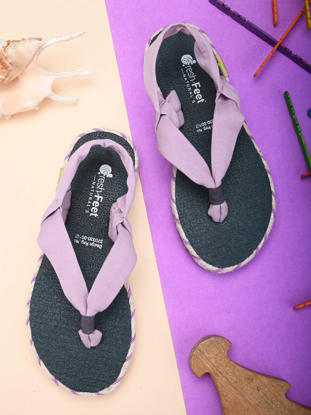 Alexa Light Purple Yoga Mat Sandals for Kids - Fresh Feet