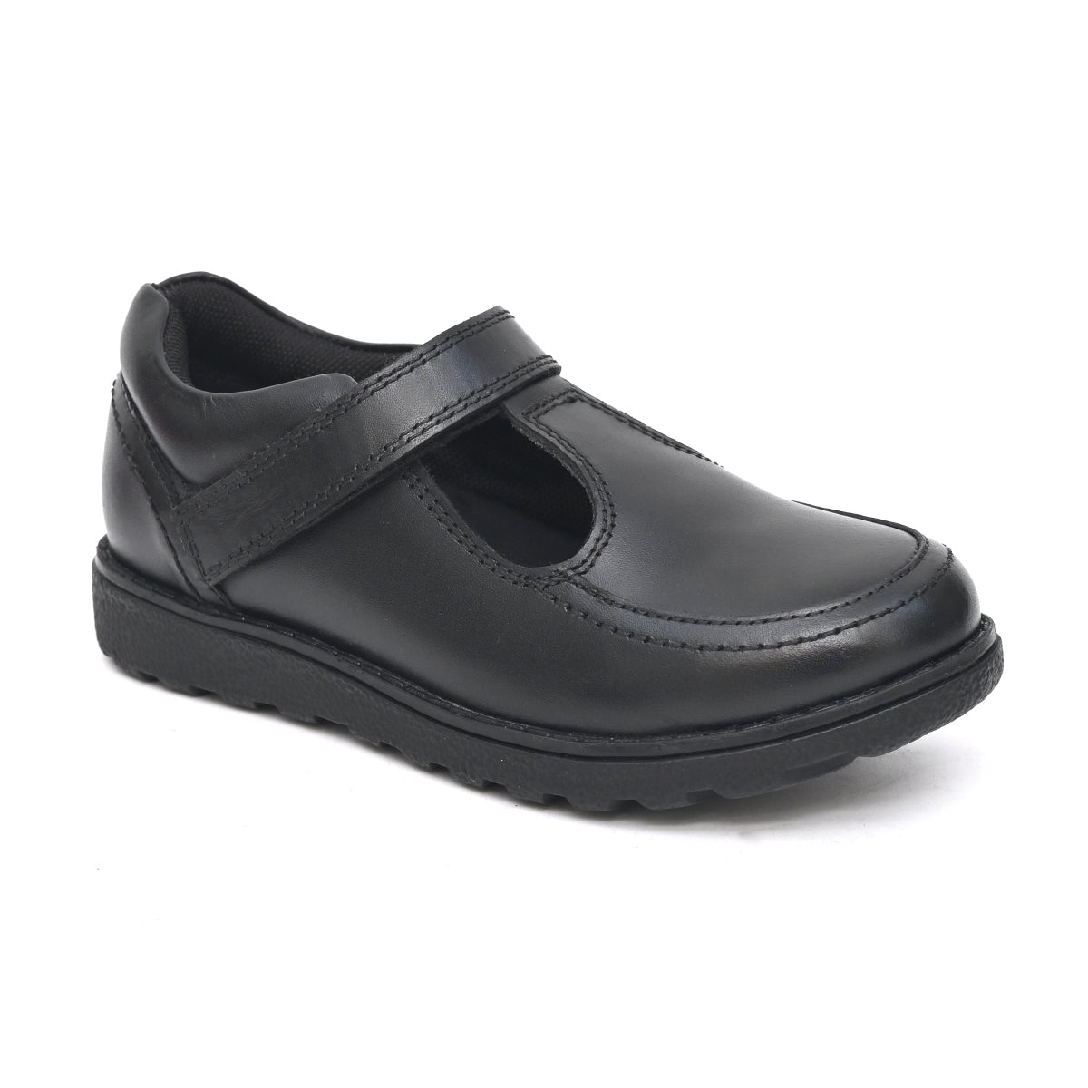 ANVI Genuine Leather Black Dual Size technology School Shoes - Fresh Feet