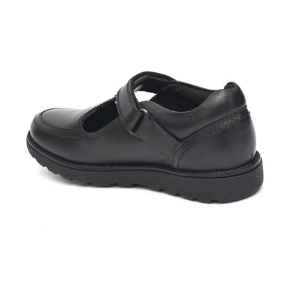 ANVI Genuine Leather Black Dual Size technology School Shoes - Fresh Feet