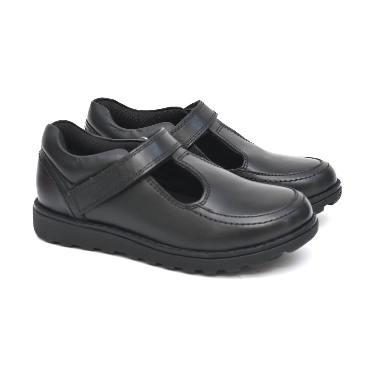 ANVI Genuine Leather Black Dual Size technology School Shoes - Fresh Feet