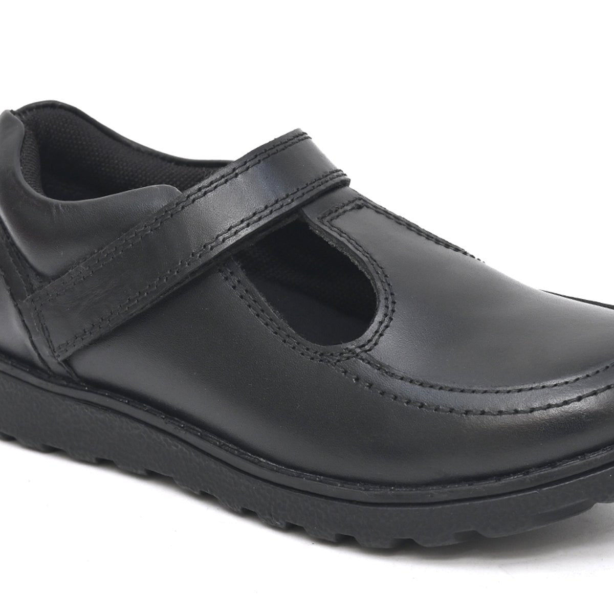 ANVI Genuine Leather Black Dual Size technology School Shoes - Fresh Feet