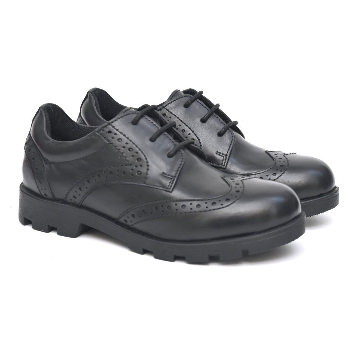 BEN Genuine Leather Black Dual Size technology School Shoes - Fresh Feet