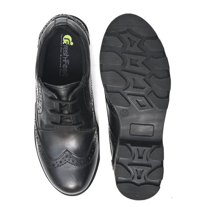 BEN Genuine Leather Black Dual Size technology School Shoes - Fresh Feet