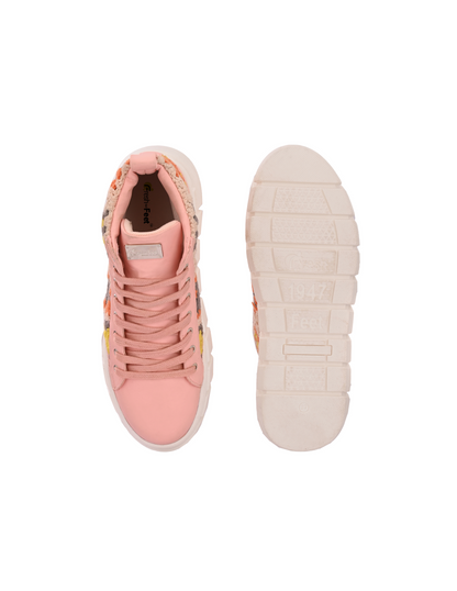 Senorita Pink Pu Floral Shoes For Women